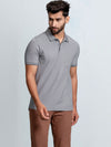 Men's Cotton Rich Pique Polo Heather Grey