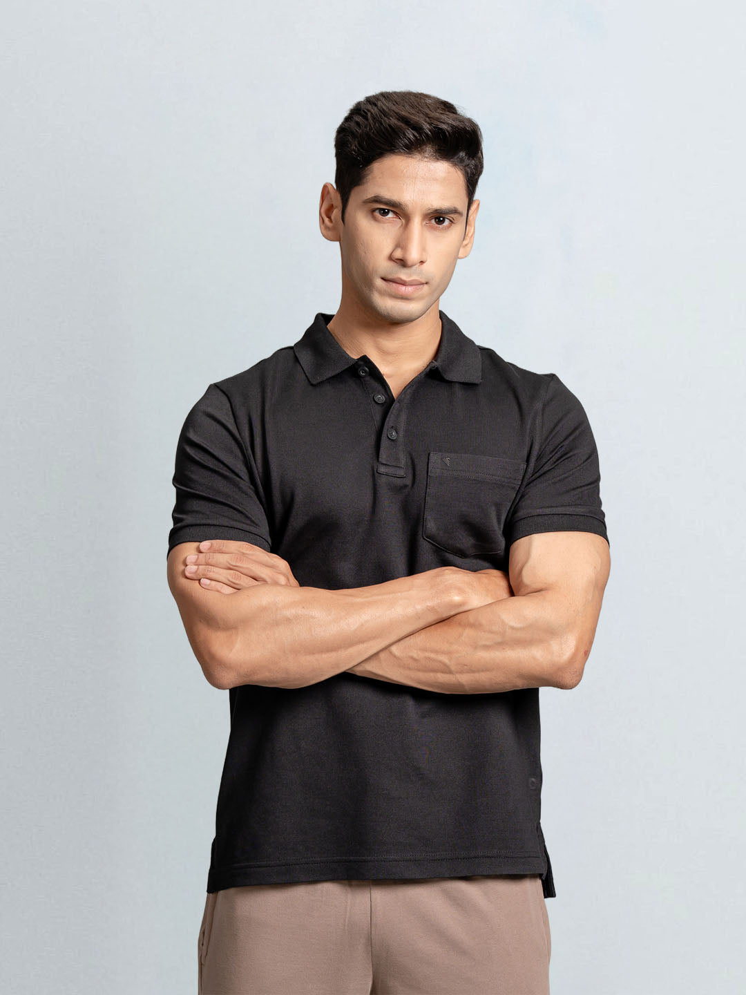 Men's Cotton Rich Pique Polo Jet Black
