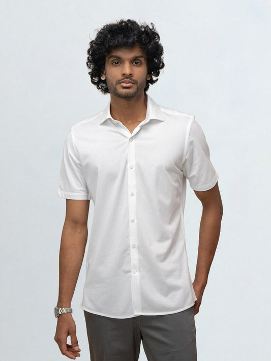 Men's Cotton Rich Knit Shirt White