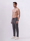 Cotton Rich Regular Fit Charcoal Melange Popcorn Track Pant