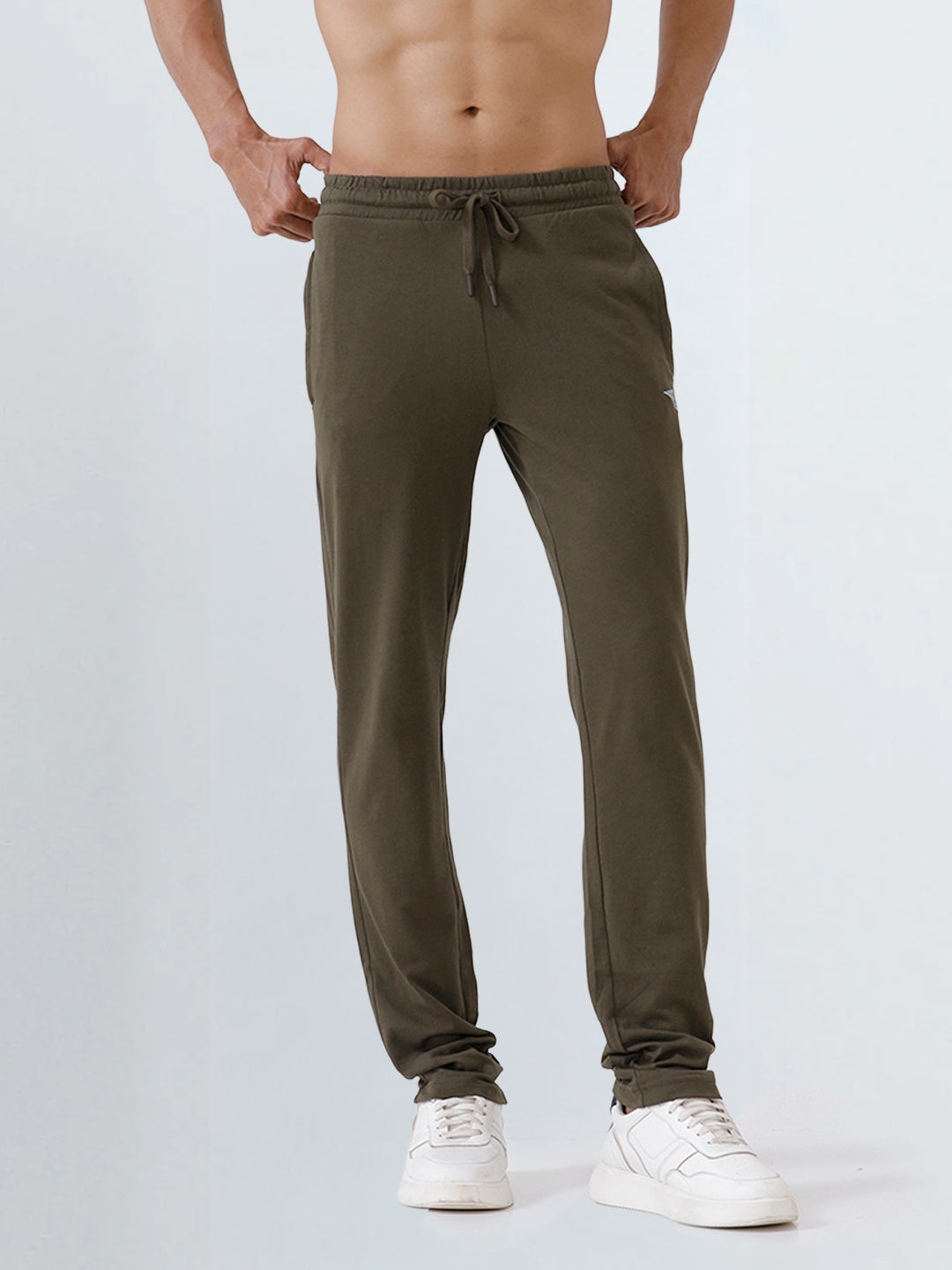 Men's Cotton Rich Slim Fit Track Olive Green