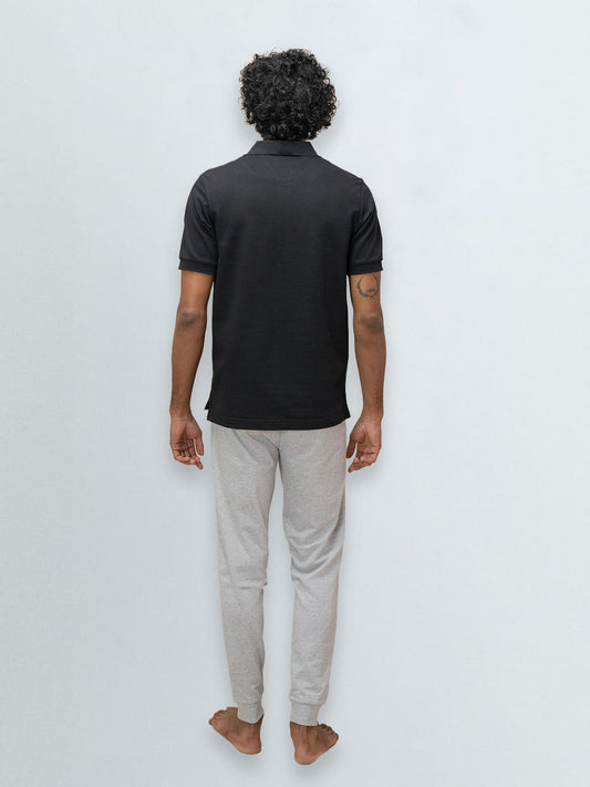 Men's Cotton Rich Pique Polo Black