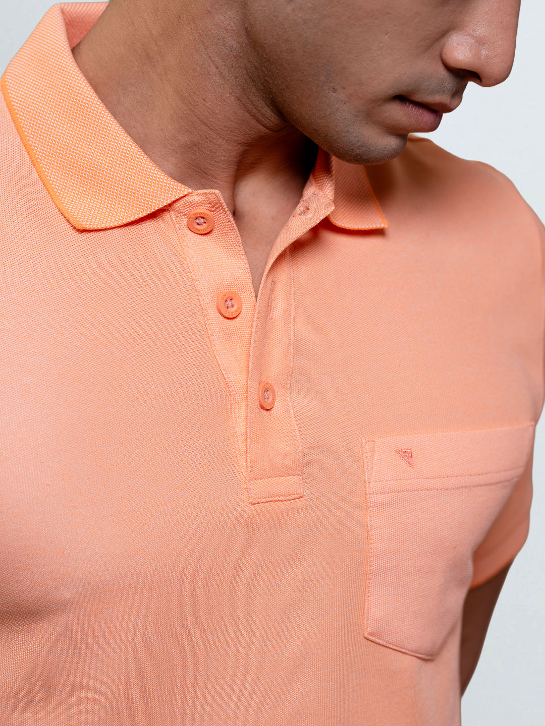 Men's Cotton Rich Pique Polo Orange