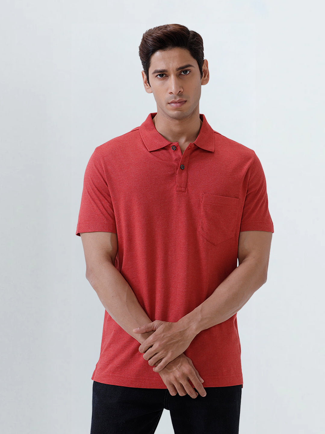 Men's Tencel Modal Fibers with Micro technology Polo Heather Red