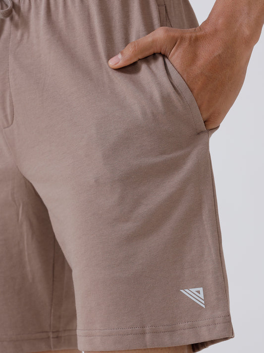 Men's Combed Cotton Expert Shorts Taupe Brown