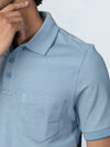 Men's Cotton Rich Pique Polo Denim Blue