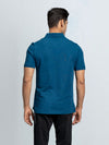 Men's Cotton Rich Pique Polo Petrol Blue