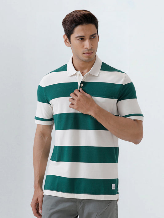 Men's Stripper Cotton Rich Polo Evergreen