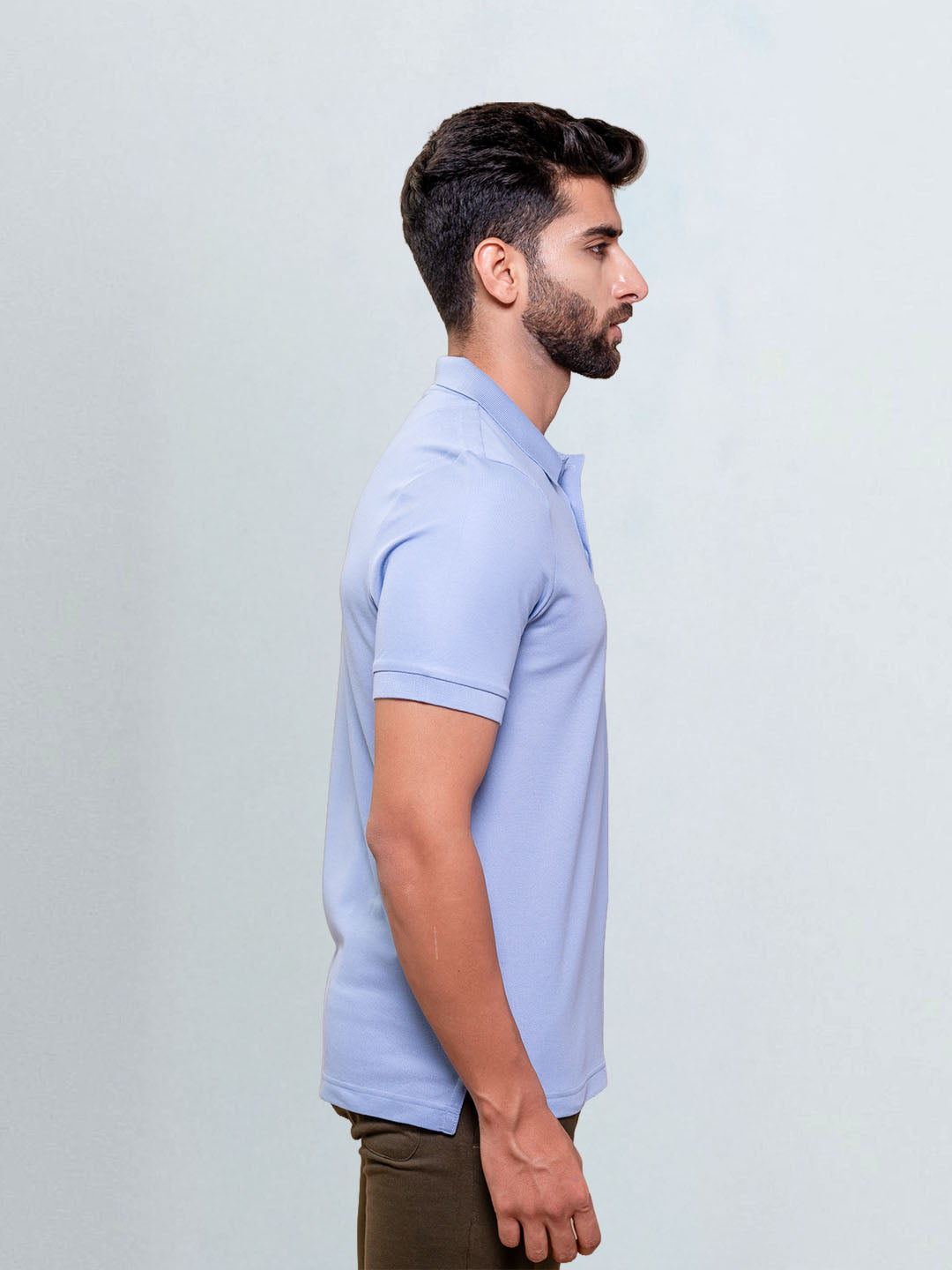 Men's Cotton Rich Pique Polo Blue