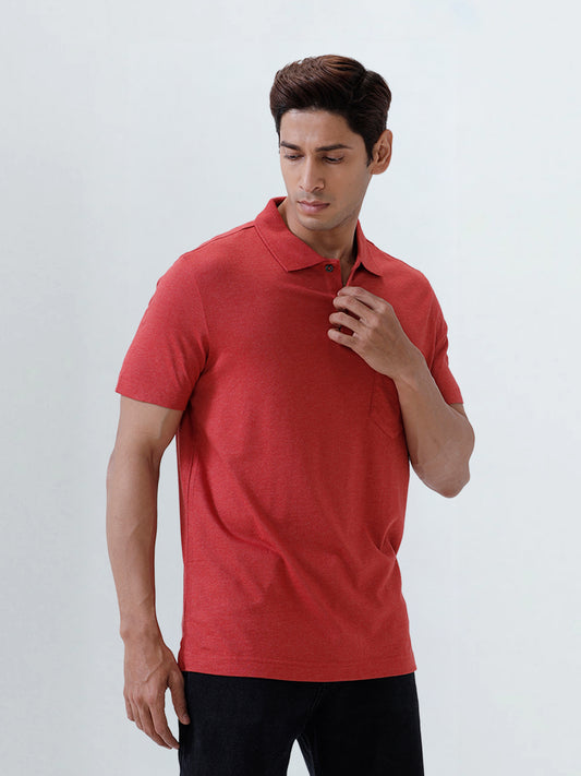 Men's Tencel Modal Fibers with Micro technology Polo Heather Red