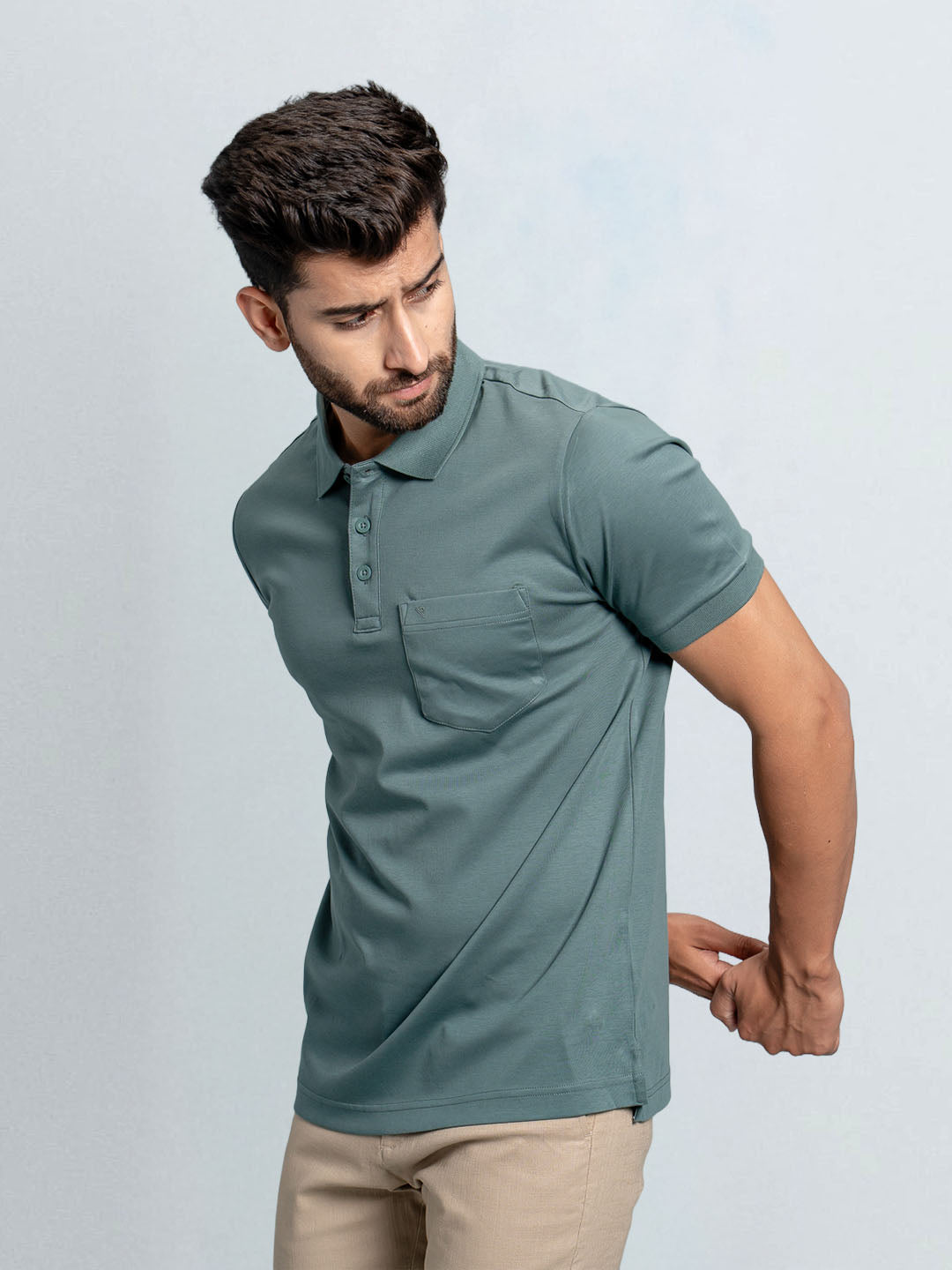 Men's Extra Long Staple Cotton Polo Giola Green