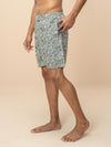 Men 100% Combed Cotton Green Woven Printed Boxer Long Shorts WB50