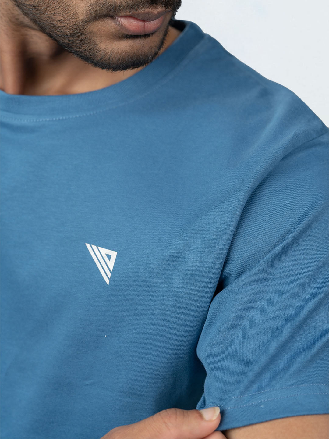 Men's 100% Cotton Crew Neck Petrol Blue