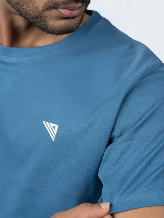 Men's 100% Cotton Crew Neck Petrol Blue