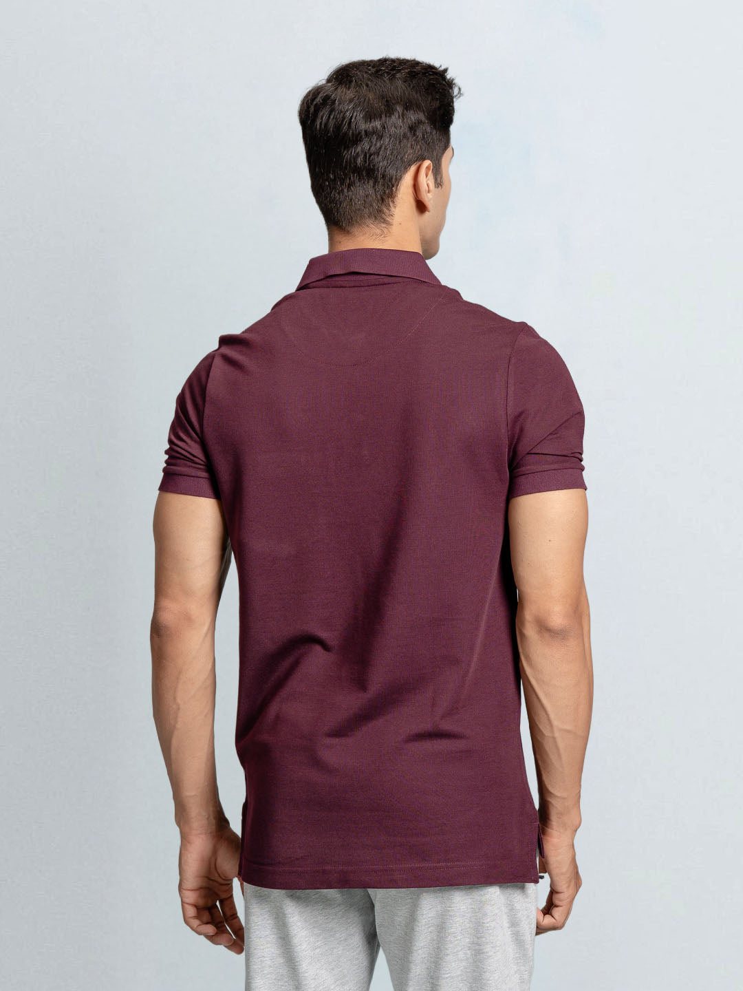 Men's Cotton Rich Pique Polo Grape