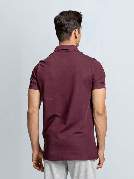 Men's Cotton Rich Pique Polo Grape