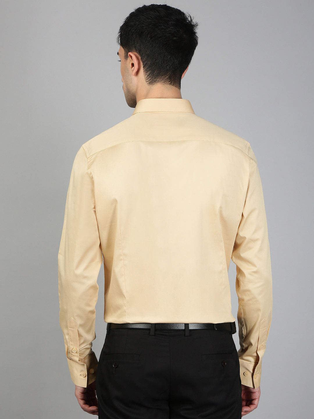 Men Stretch Cotton Shirt Gold FS30