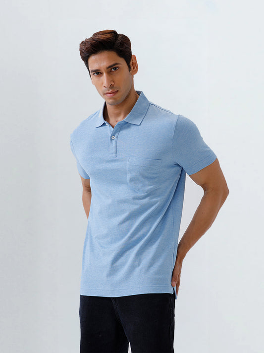 Men's Tencel Modal Fibers with Micro technology Polo Sky Heather