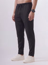 Cotton Rich Regular Fit Black Popcorn Track Pant
