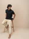 Men Extra Long Staple Cotton Smart Fit Apex Polo T-Shirt Black AX7
