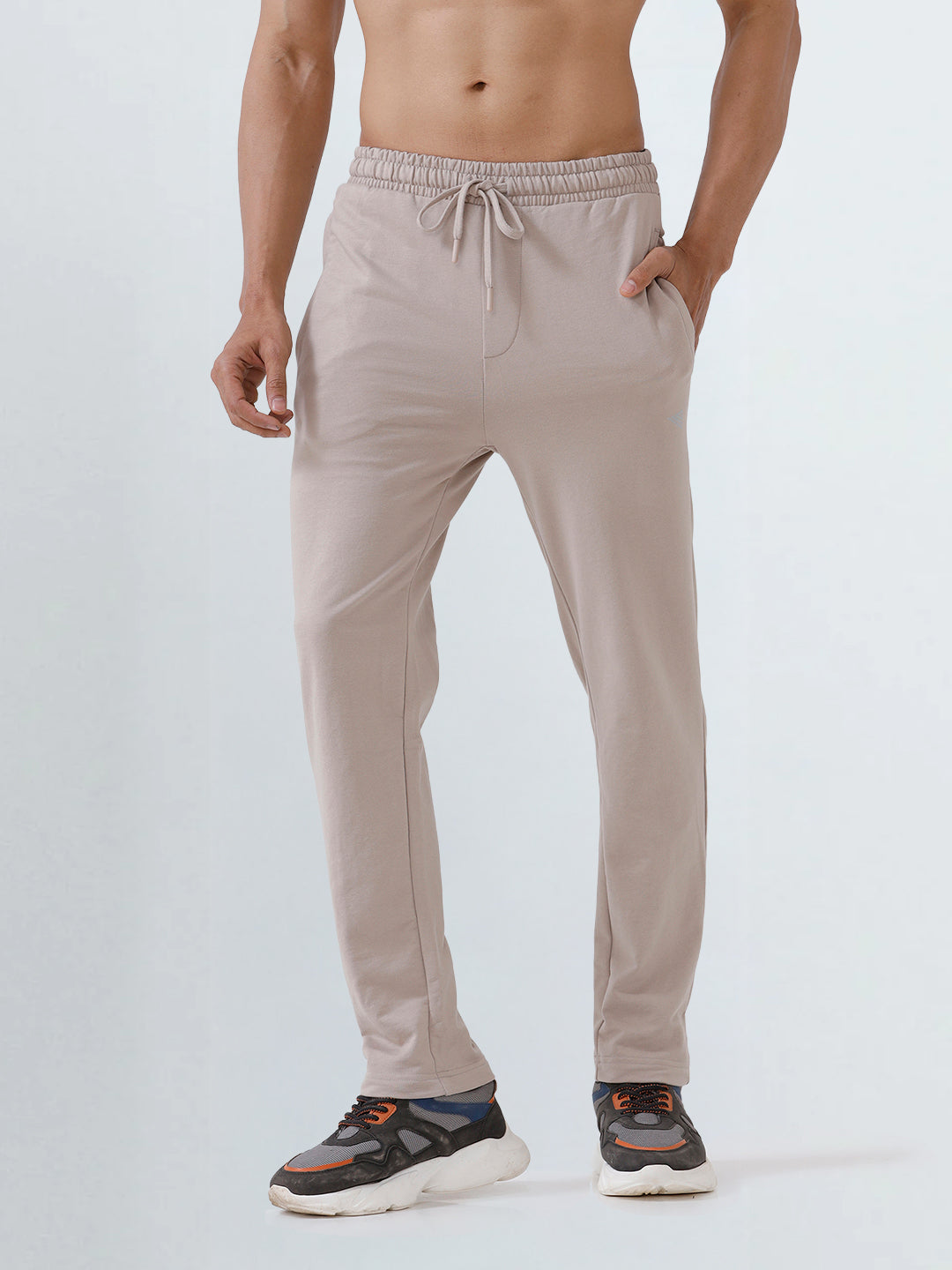 Men's Cotton Rich Regular Fit Track Beige
