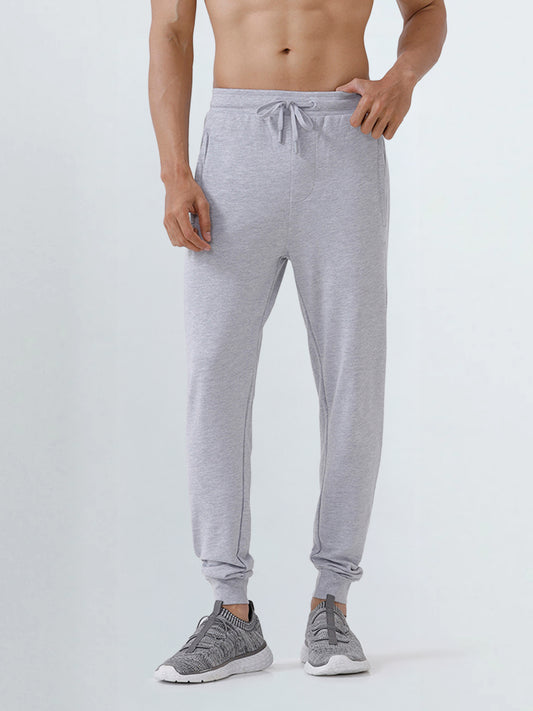 Men Combed Cotton Regular fit Jogger Grey Melange