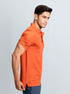Men's Cotton Rich Pique Polo Burnt Orange
