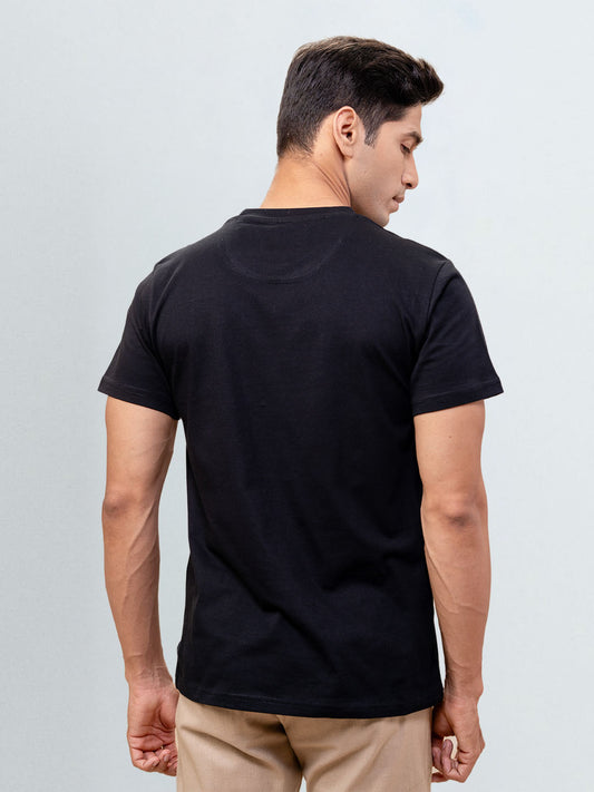Men's 100% Cotton Crew Neck Jet Black