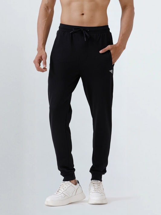 Men Combed Cotton Regular fit Jogger Black