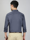 Satin Stretch Cotton Shirt Greyish Blue
