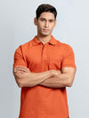 Men's Cotton Rich Pique Polo Burnt Orange