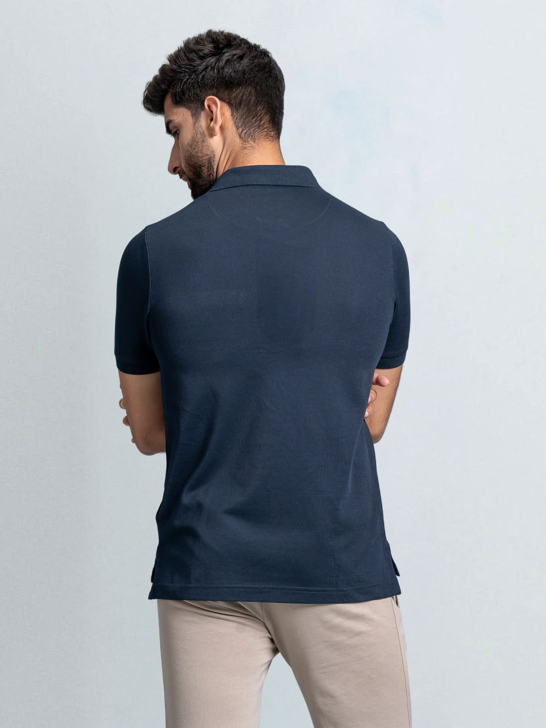 Men's Cotton Rich Pique Polo Navy