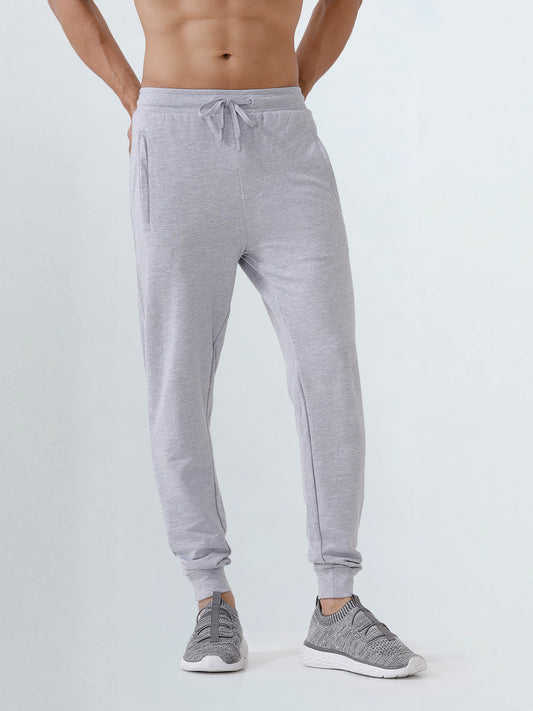 Men Combed Cotton Regular fit Jogger Grey Melange