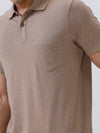 Men's Tencel Modal Fibers with Micro technology Polo Brown Heather