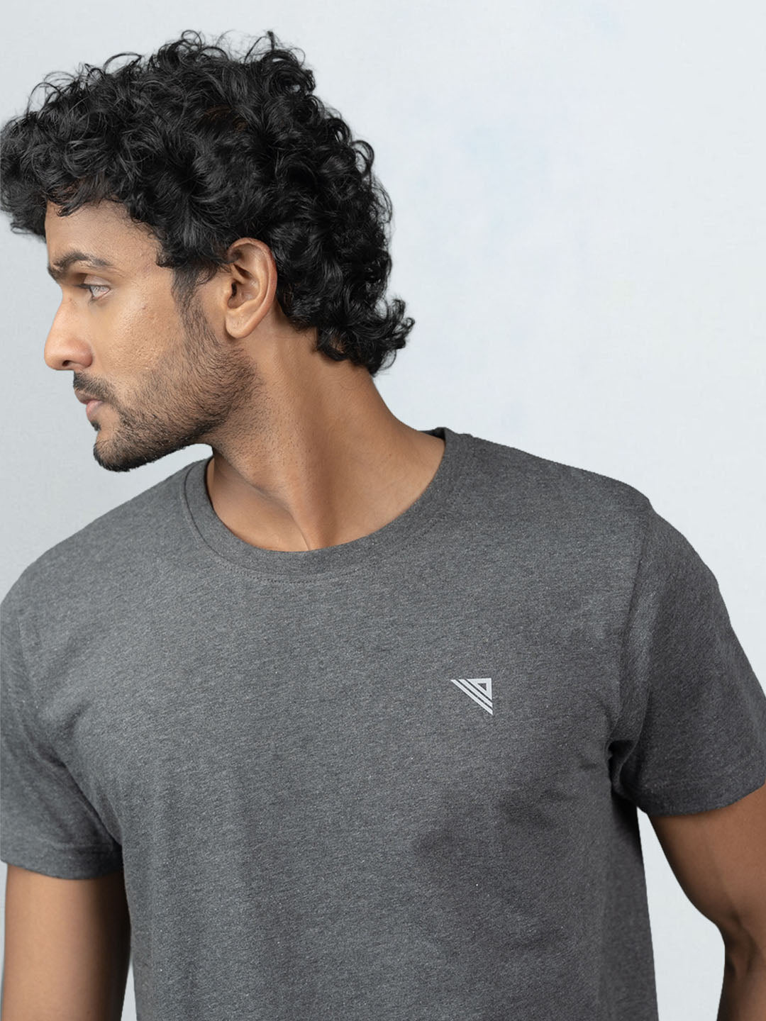 Men's 100% Cotton Crew Neck Charcoal