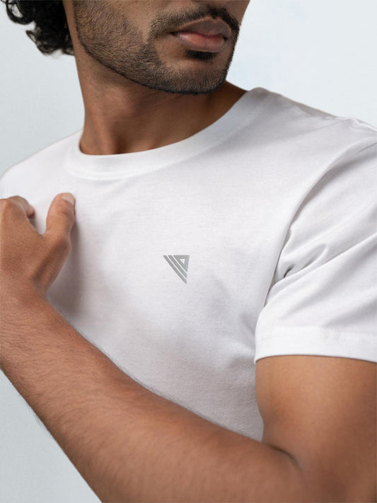 Men's 100% Cotton Crew Neck Mist White