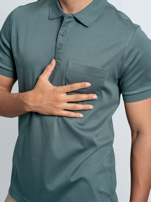 Men's Extra Long Staple Cotton Polo Giola Green