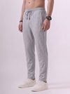 Cotton Rich Regular Fit Grey Melange Popcorn Track Pant