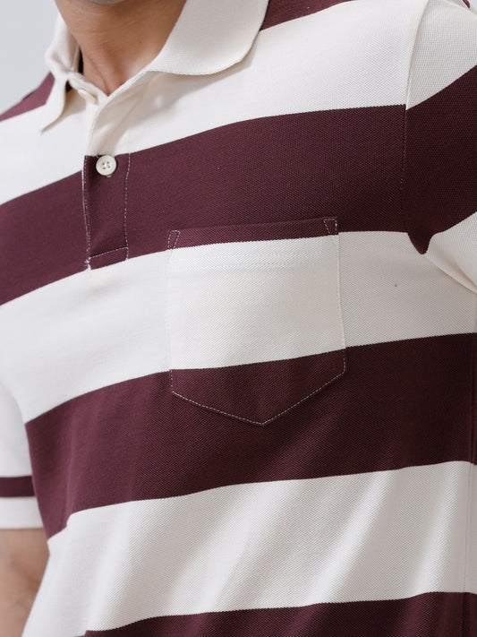 Men's Stripper Cotton Rich Polo Vineyard