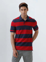 Men's Stripper Cotton Rich Polo Savvy Red