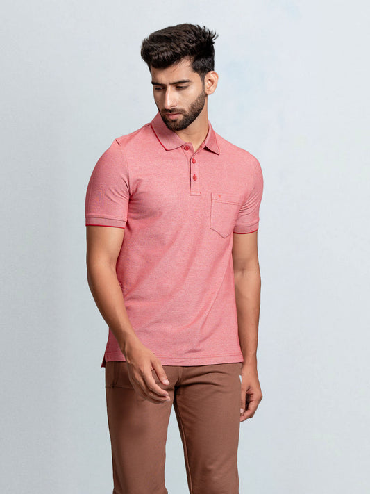Men's Cotton Rich Pique Polo Jam Red