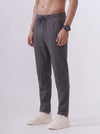 Cotton Rich Regular Fit Charcoal Melange Popcorn Track Pant