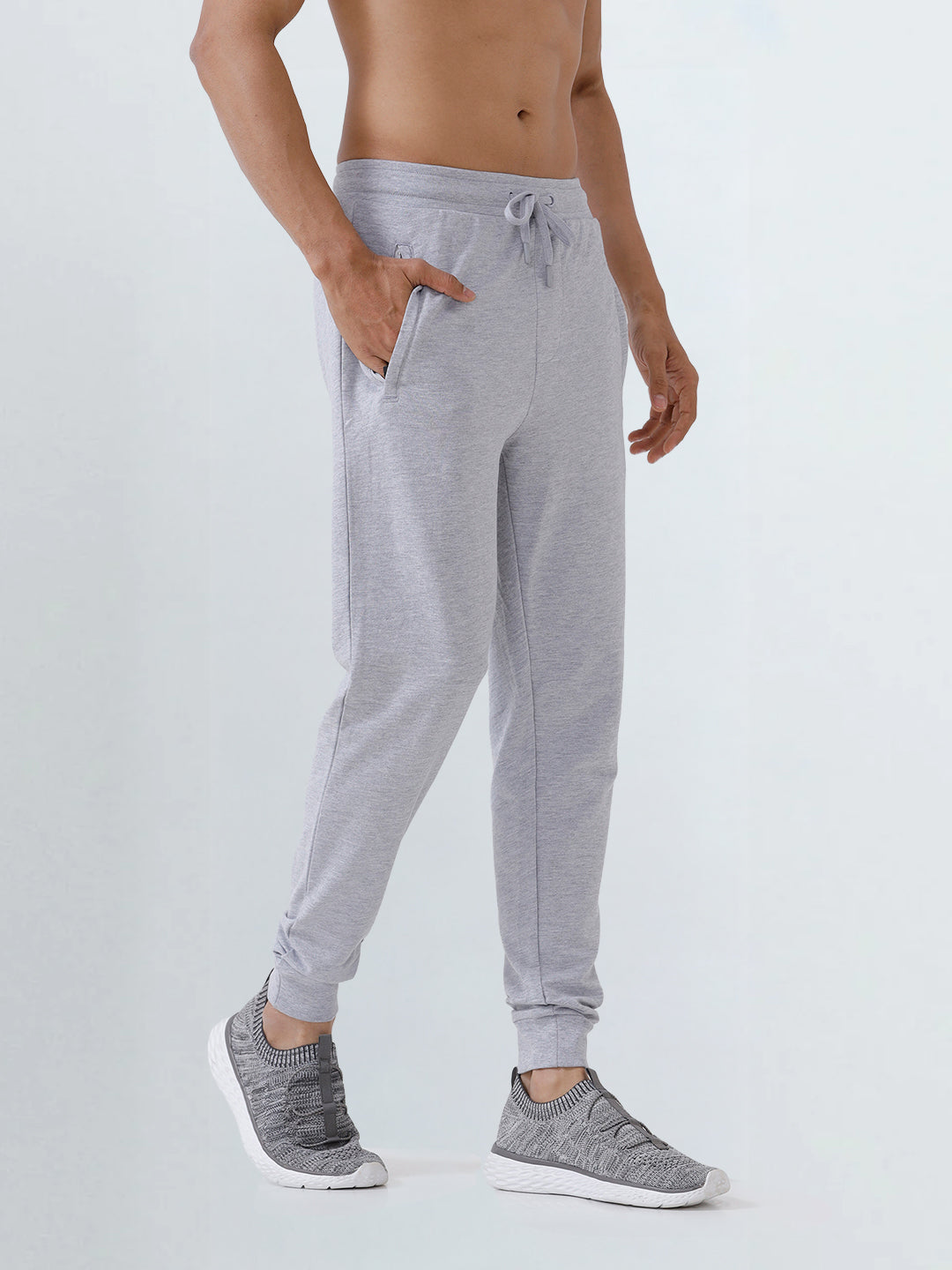 Men Combed Cotton Regular fit Jogger Grey Melange