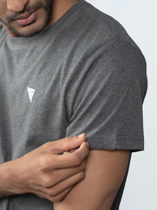 Men's 100% Cotton Crew Neck Charcoal