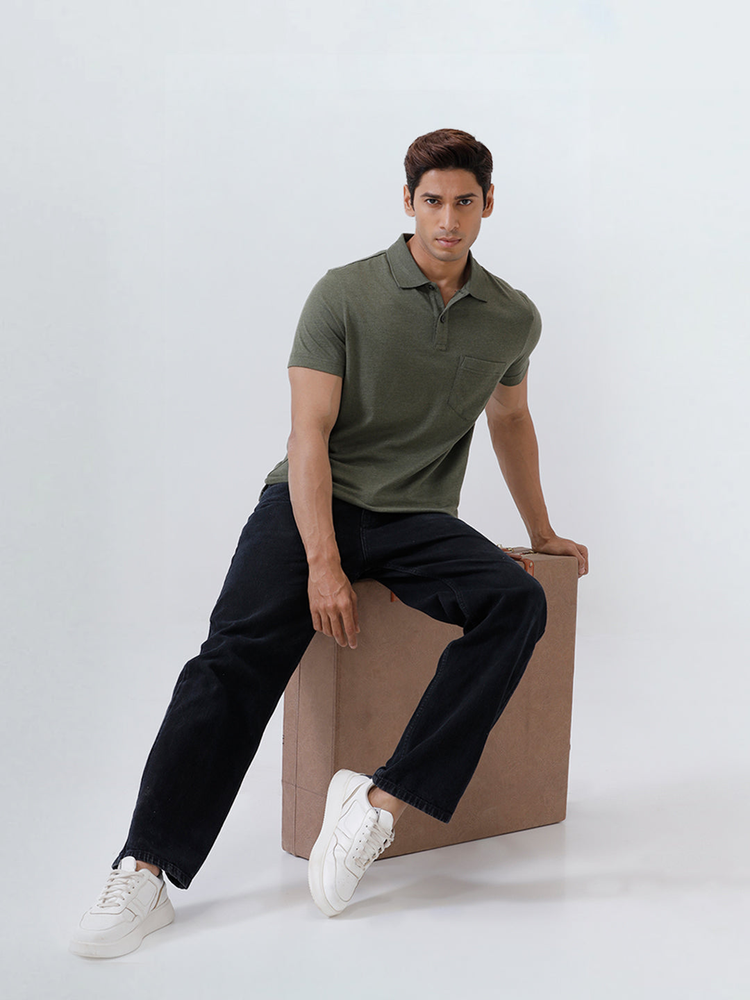 Men's Tencel Modal Fibers with Micro technology Polo Heather Green