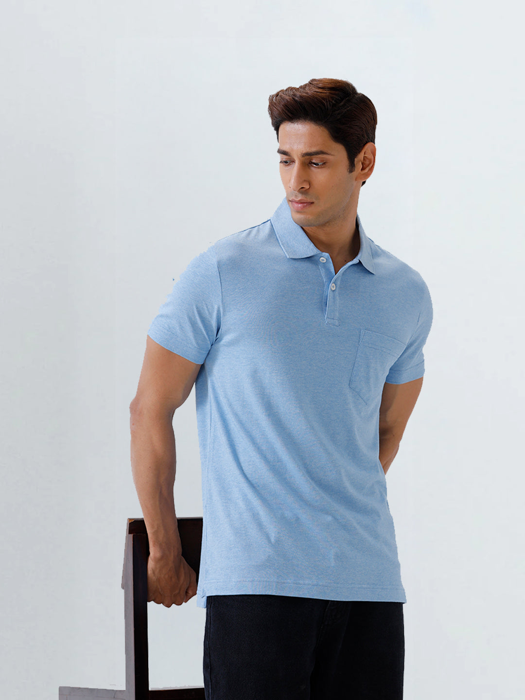Men's Tencel Modal Fibers with Micro technology Polo Sky Heather