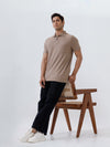 Men's Tencel Modal Fibers with Micro technology Polo Brown Heather