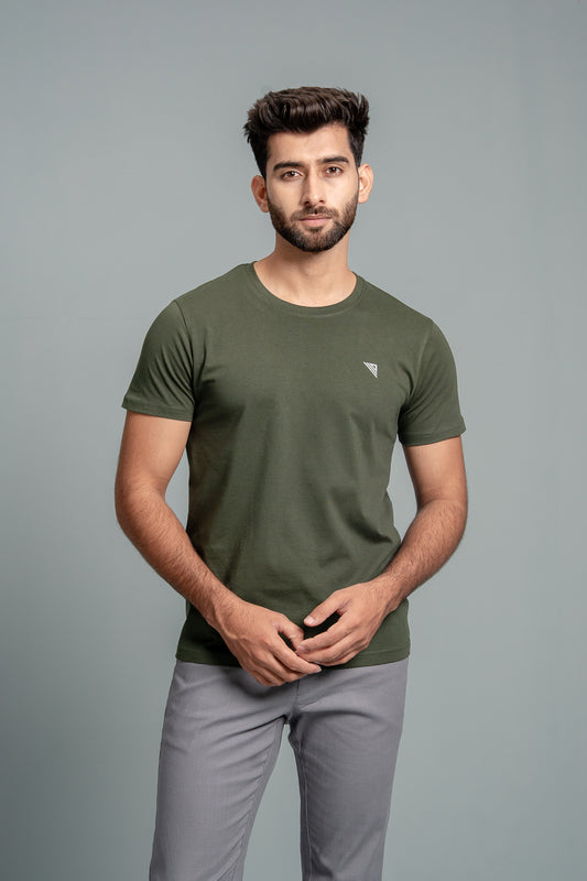Men 100% Cotton Smart Fit Expert Tee Hunter Green ET5