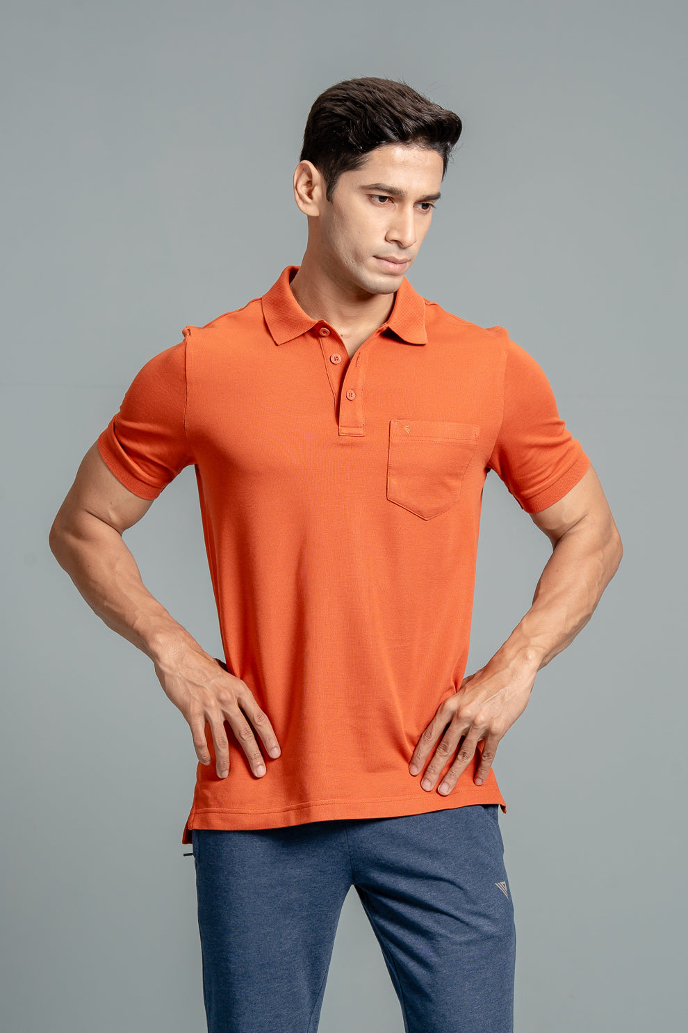 Men Expert Polo Tshirt with Pocket Orange EP23