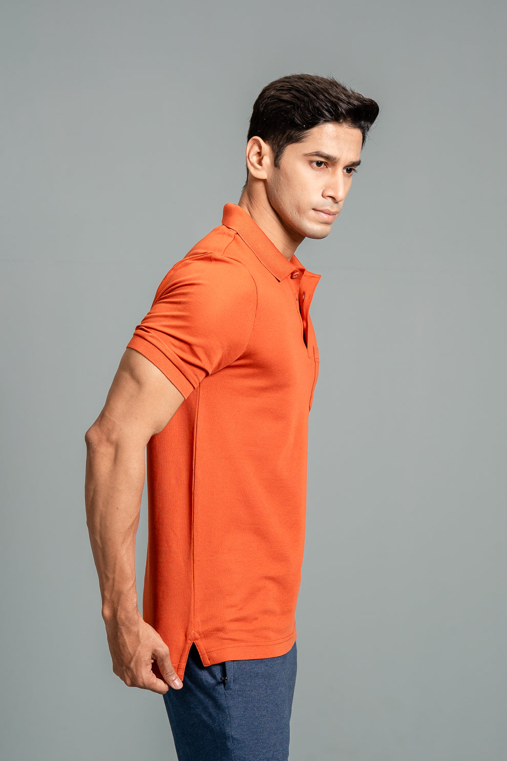 Men Expert Polo Tshirt with Pocket Orange EP23